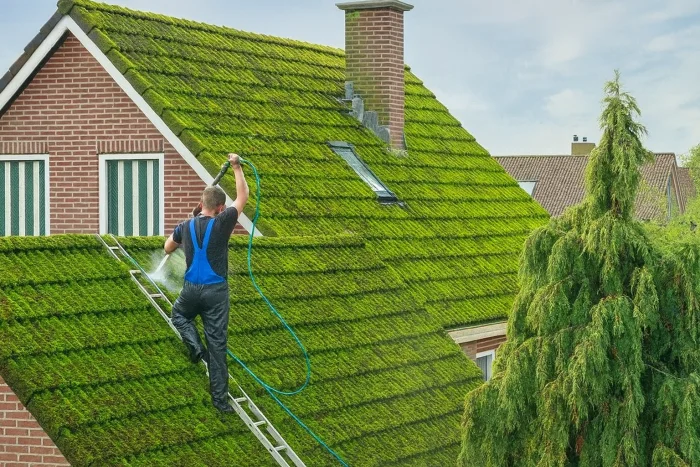 Ontmossen van daken in Noorderwijk 2200 en onderhoud van dakgoten